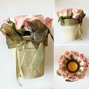 Beautiful Rose Bouquet Candle Holder